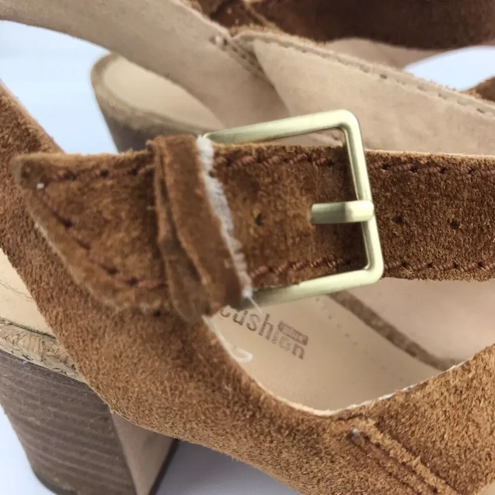 Clarks Cushion Plus Strappy Sandals Brown Suede 3